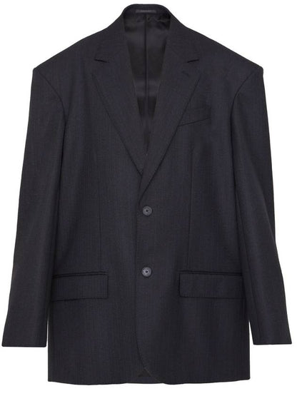 Luxury Balenciaga Trending 2025 Pinstripe Wool Blazer Jacket Black