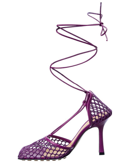 Luxury Bottega Veneta Stretch Leather Ankle Wrap Sandal