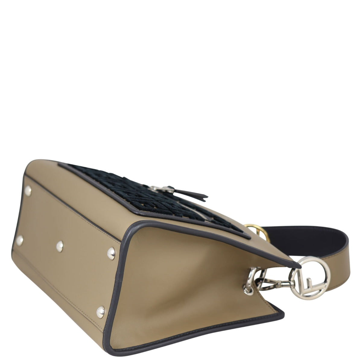 Fendi Runaway Flocked Leather Tote Small