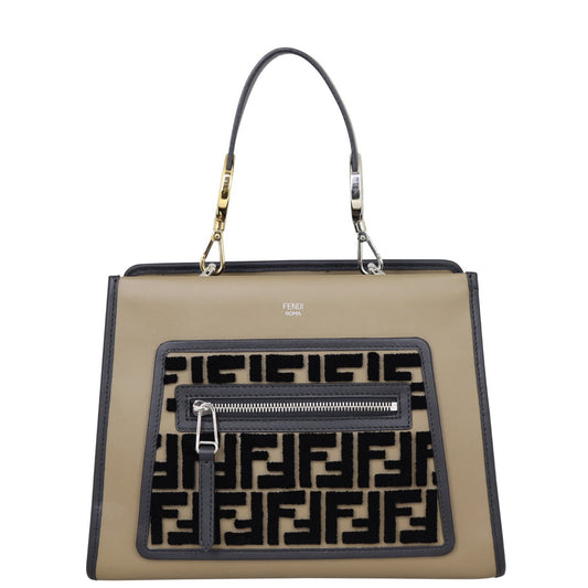 Fendi Runaway Flocked Leather Tote Small