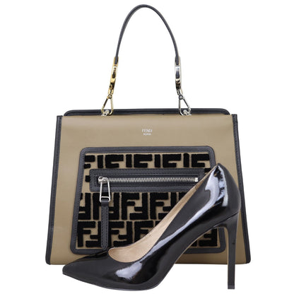 Fendi Runaway Flocked Leather Tote Small