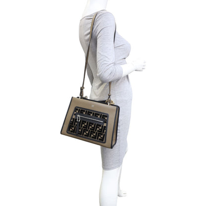 Fendi Runaway Flocked Leather Tote Small