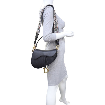 Dior Saddle Bag with Embroidered Shoulder Strap
