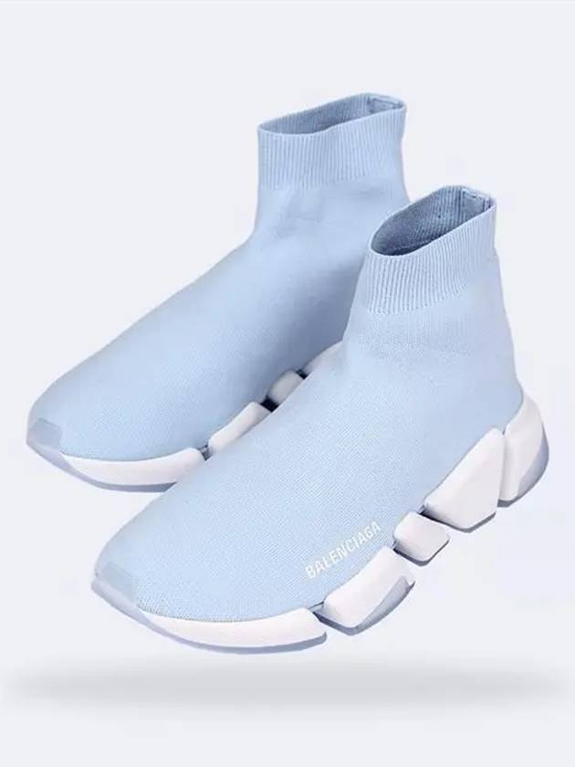 Luxury Balenciaga Trending 2025 Speedrunner Knit High Top Sneakers Blue