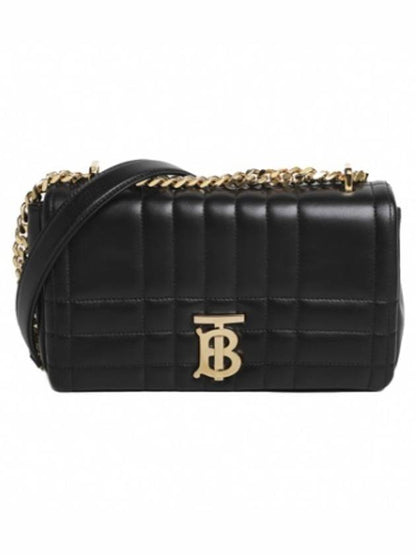 Luxury Burberry Lola Quilted Lambskin Small Shoulder Bag Black