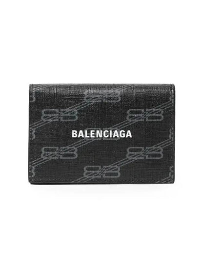 Luxury Balenciaga Trending 2025 BB Monogram Card Wallet Black