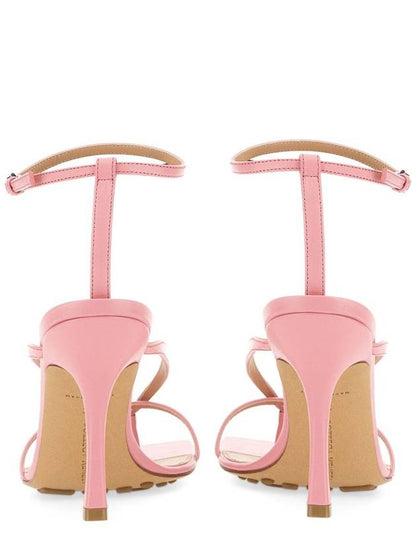 Luxury Bottega Veneta Stretch Leather Sandal Heels Pink