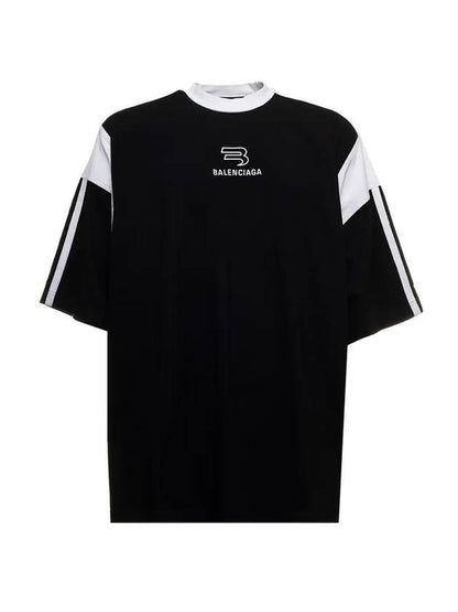 Luxury Balenciaga Trending 2025 Sporty B Boxy Fit Short Sleeve T-shirt Black