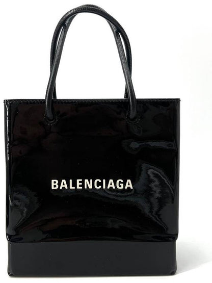 Luxury Balenciaga Trending 2025 Square patent tote bag XXS 572411