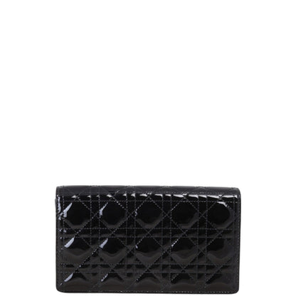 Dior Lady Dior Patent Cannage Pouch