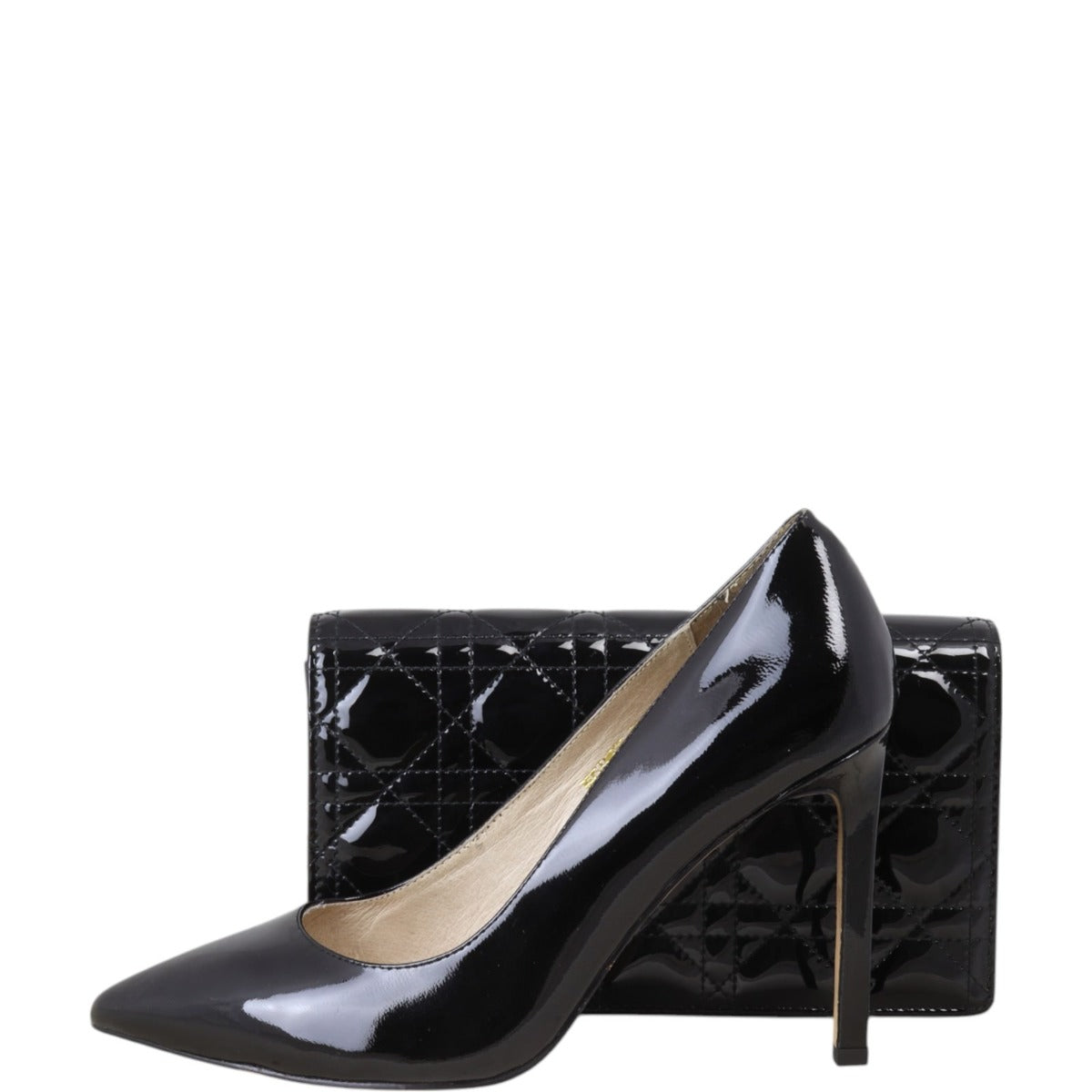 Dior Lady Dior Patent Cannage Pouch