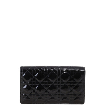 Dior Lady Dior Patent Cannage Pouch