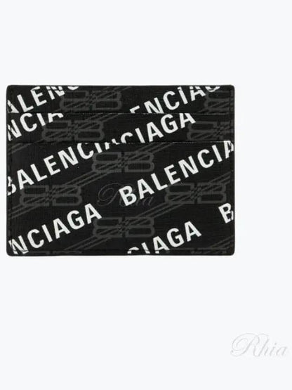 Luxury Balenciaga Trending 2025 Monogram Pattern Card Wallet Black