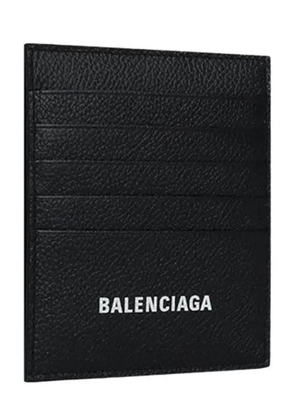 Luxury Balenciaga Trending 2025 Logo Vertical Card Wallet Black