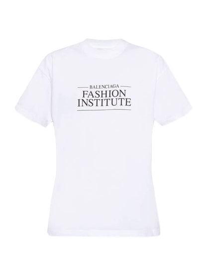 Luxury Balenciaga Trending 2025 Fashion Institute Medium Fit Short Sleeve T-Shirt White