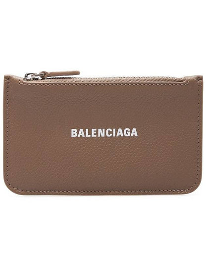 Luxury Balenciaga Trending 2025 Logo Zipper Long Card Wallet Brown