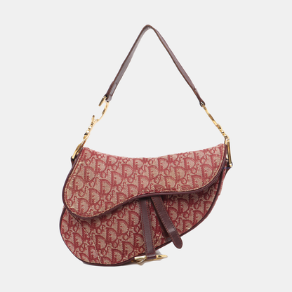 Dior Saddle Vintage Red Burgundy Oblique