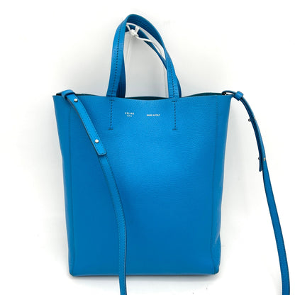 Luxury CELINE Grained Calfskin Small Vertical Cabas Turquoise LA23016