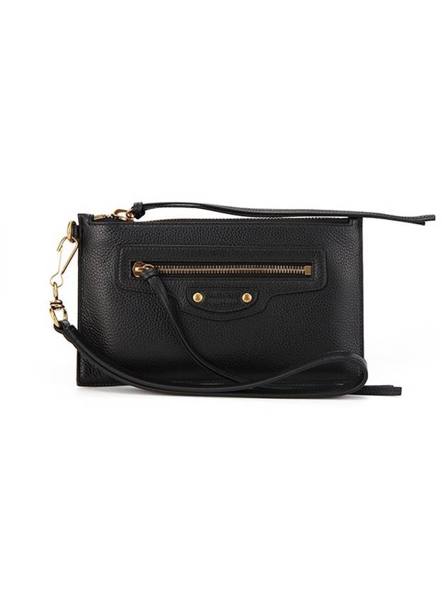 Luxury Balenciaga Trending 2025 Neo Classic Grained Calfskin Clutch Bag Black