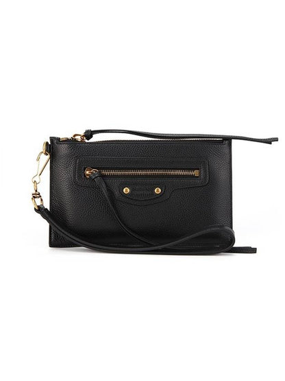 Luxury Balenciaga Trending 2025 Neo Classic Grained Calfskin Clutch Bag Black