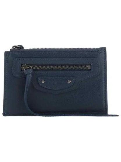Luxury Balenciaga Trending 2025 Neo Classic Zipper Card Wallet Navy