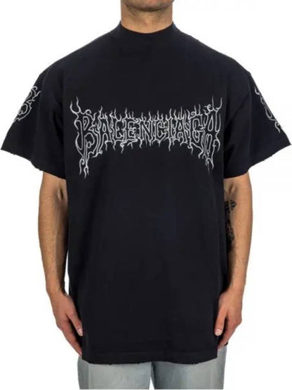 Luxury Balenciaga Trending 2025 Darkwave Cotton Short Sleeve T-Shirt Black