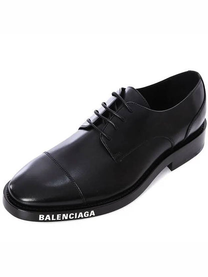 Luxury Balenciaga Trending 2025 Logo Lettering Sole Lace Up Derby Black