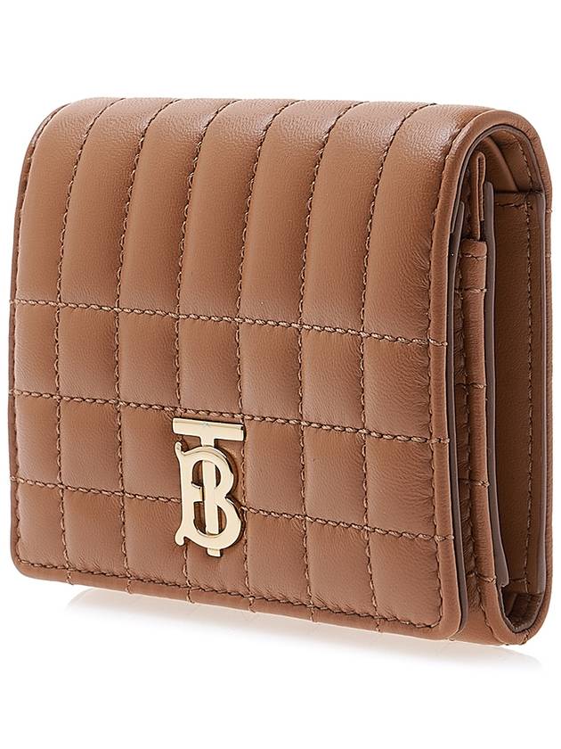 Luxury Burberry Quilted Leather Small Lola Half Wallet Brown