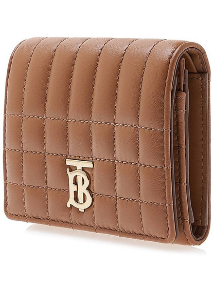 Luxury Burberry Quilted Leather Small Lola Half Wallet Brown