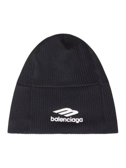 Luxury Balenciaga Trending 2025 Logo Beanie Black