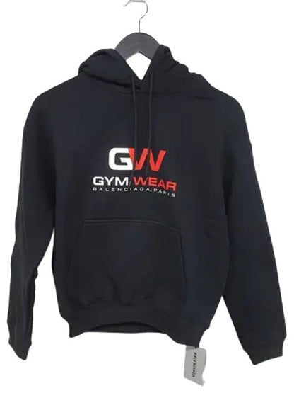 Luxury Balenciaga Trending 2025 Gymwear Logo Cotton Hoodie Black