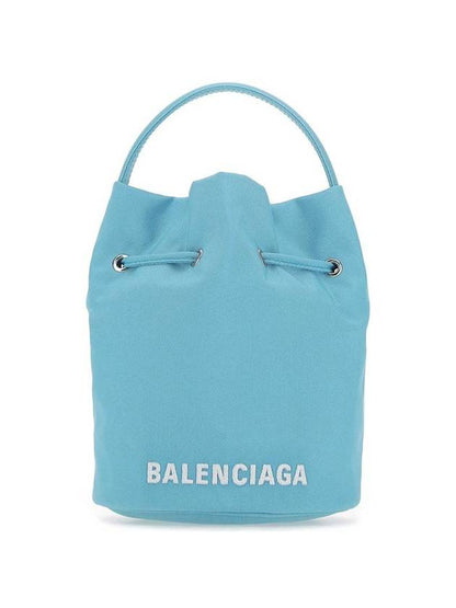 Luxury Balenciaga Trending 2025 Wheel Drawstring XS Bucket Bag Sky Blue