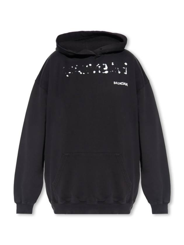 Luxury Balenciaga Trending 2025 Logo Oversized Cotton Hoodie Black
