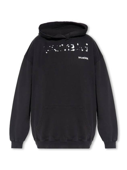 Luxury Balenciaga Trending 2025 Logo Oversized Cotton Hoodie Black