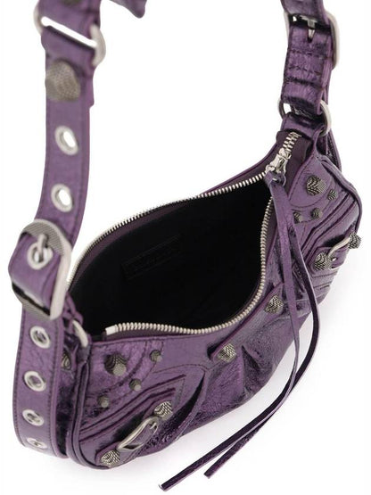 Luxury Balenciaga Trending 2025 Metallic Le Cagol XS Lambskin Shoulder Bag Purple