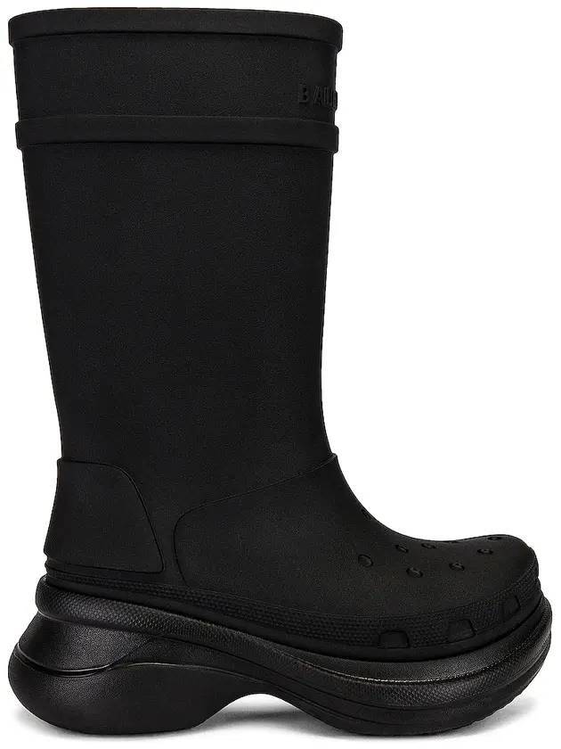 Luxury Balenciaga Trending 2025 WoMen's Crocs Rubber Long Boots Black