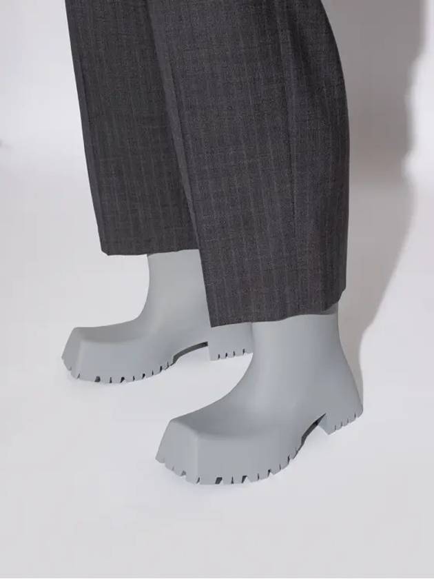 Luxury Balenciaga Trending 2025 Square Toe Rubber Rain Boots Grey