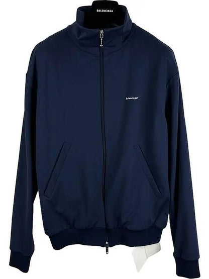 Luxury Balenciaga Trending 2025 Logo Zip-Up Jacket Navy