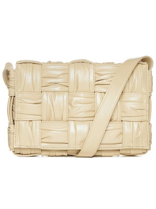 Luxury Bottega Veneta Cassette Intrecciato Leather Cross Bag Porridge