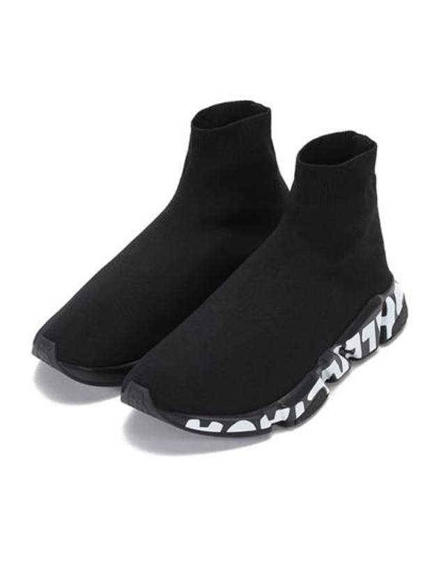 Luxury Balenciaga Trending 2025 Speed Midsole Graffiti High Top Sneakers Black