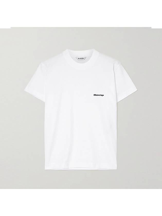 Luxury Balenciaga Trending 2025 Embroidered BB Logo Short-Sleeved T-Shirt White