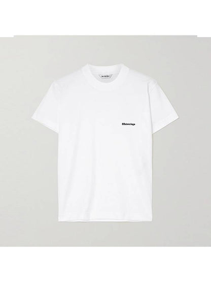 Luxury Balenciaga Trending 2025 Embroidered BB Logo Short-Sleeved T-Shirt White