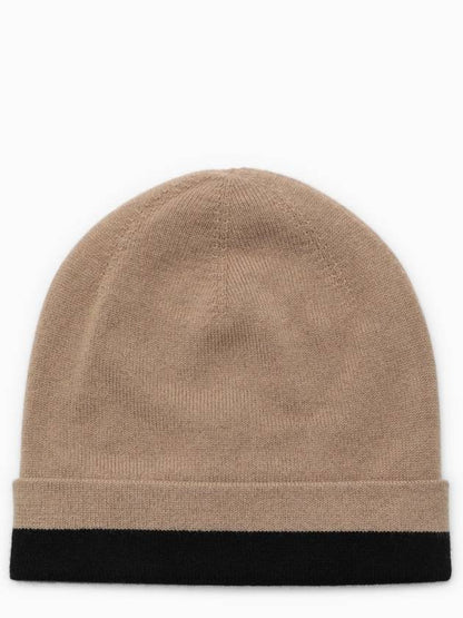Luxury Burberry Cashmere Intarsia Logo Beanie Brown
