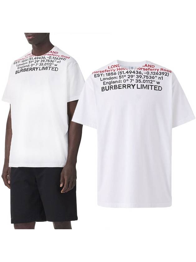 Luxury Burberry Location Short Sleeve T-Shirt White