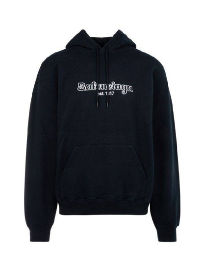 Luxury Balenciaga Trending 2025 Embroidered Logo Hoodie Navy