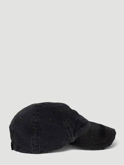 Luxury Balenciaga Trending 2025 Embroidered Logo Denim Ball Cap Dark Grey