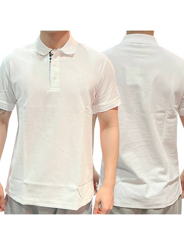 Luxury Burberry Monogram Motif Polo Shirt White