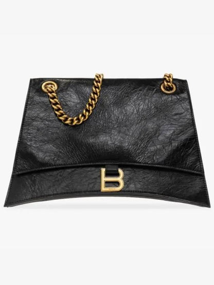 Luxury Balenciaga Trending 2025 Crush Medium Shoulder Bag Black