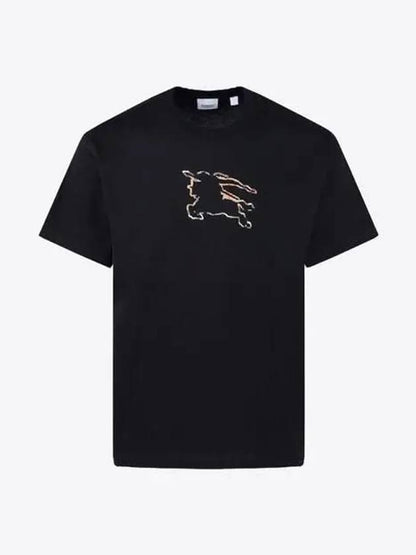 Luxury Burberry Equestrian Night Print Short Sleeve T-Shirt Black