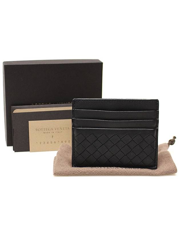 Luxury Bottega Veneta 162150 Black Intrecciato Nappa VN Card Wallet